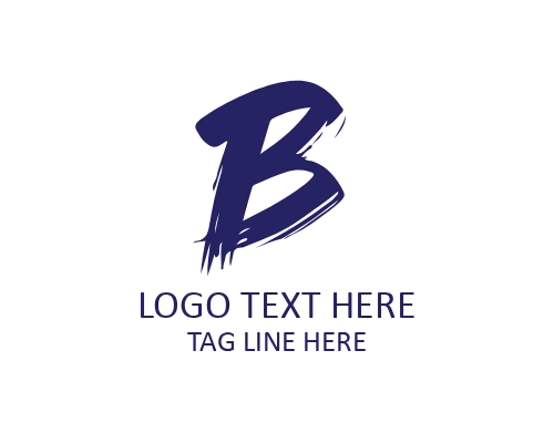 Artistic Calligraphy Brush Letter B Logo for Creative Branding