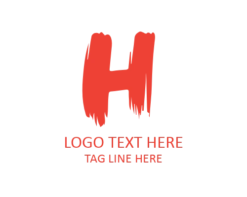 Artistic Calligraphy Brush Letter H Symbol Logo for Creative Branding