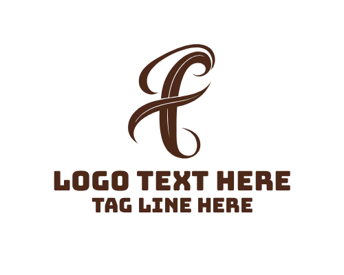 Artistic Calligraphy letter F Logo