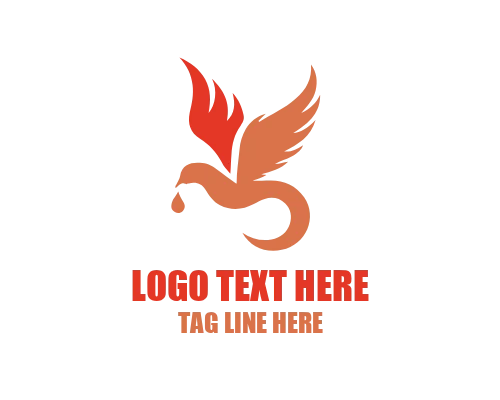 Artistic Flame Bird Logo for Creative Brands and Visual Identity