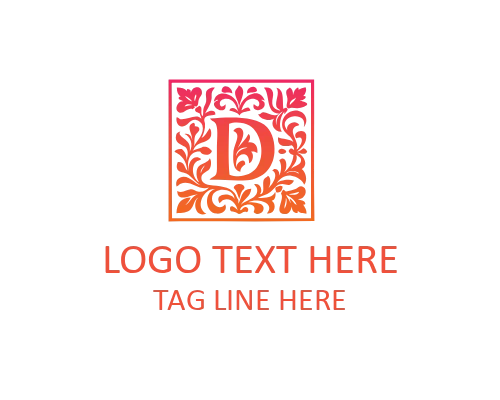 Artistic Floral Letter D Logo