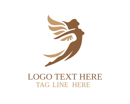 Artistic Flying Woman Logo for Creative Project
