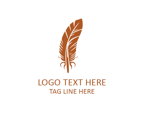 Artistic Handwriting Feather Pen Logo