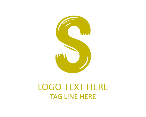 Artistic Handwritten Brush Letter S Symbol Logo for Creative Identity