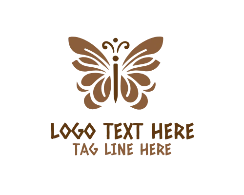 Artistic Line Butterfly Logo Design