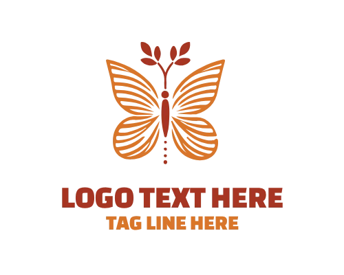 Artistic Linear Floral Butterfly Logo