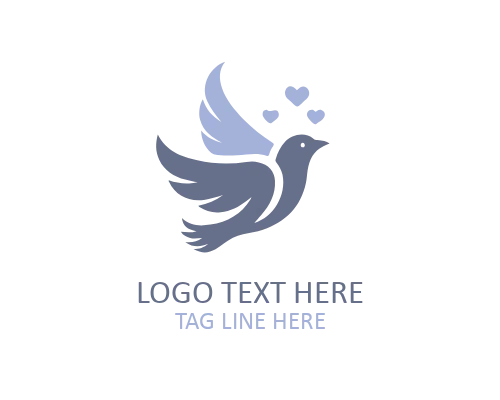 Artistic Love Bird Couple Logo