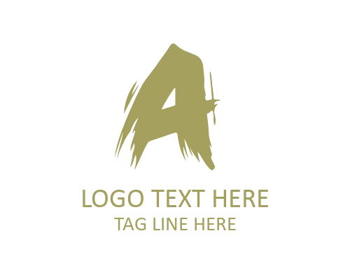 Artistic Modern Brush Letter A Logo for Brand Identity