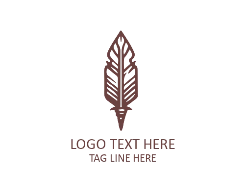 Artistic Modern Feather Pen Logo