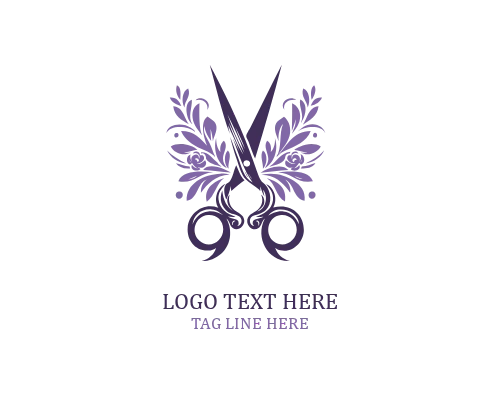 Artistic Scissor Floral Logo