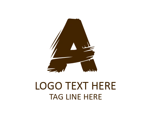 Artistic Script Brush Letter A Logo for Creative Identity
