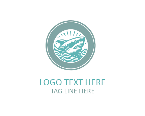 Artistic Shark Outline Logo