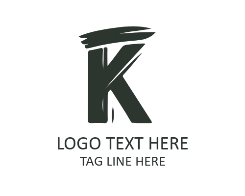 Artistic Signature Brush Letter K Symbol Logo for Creative Branding