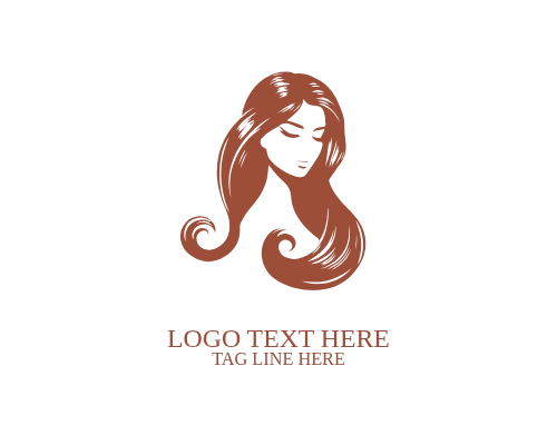  Artistic Silhouette Women Hair Logo