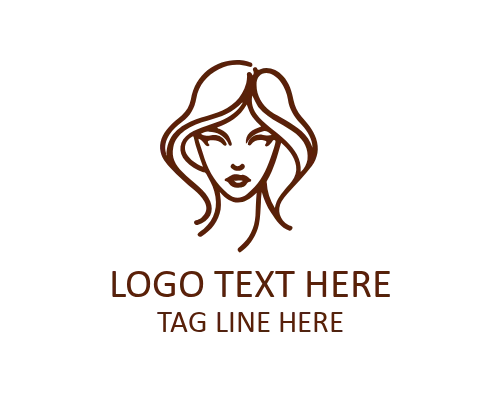 Artistic Woman Face Line Logo