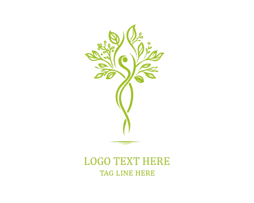 Artistic Woman Tree Silhouette Logo