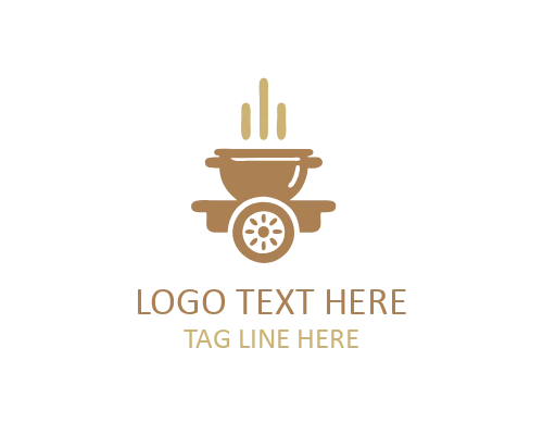 Asian Street Food Cart Logo for Noodle and Snack Vendors