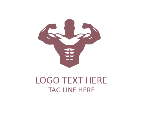 Athlete Muscular Man Logo
