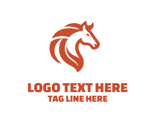 Athletic Linear Horse Logo Design