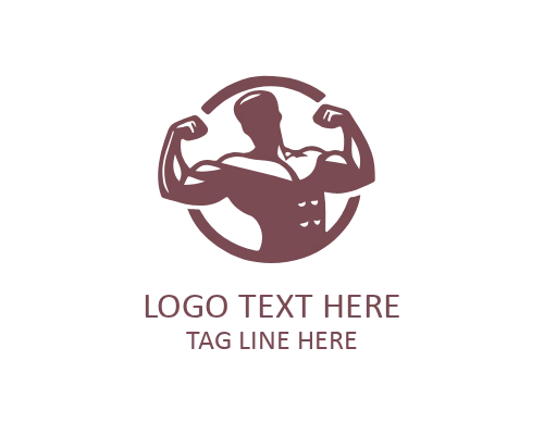 Athletic Power Muscular Man Logo