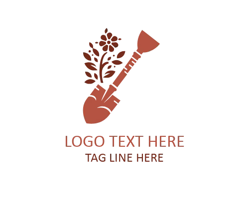 Athletic Shovel Floral Logo Design