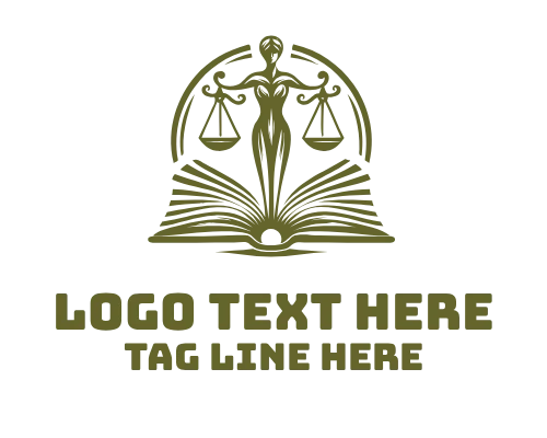 Attorney women book Legal Logo