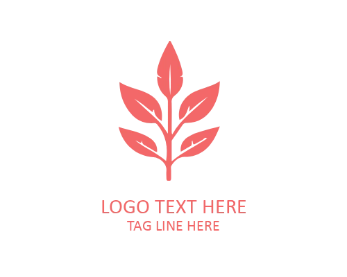 Autumn Leaf and Stem Logo for Organic Brands