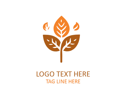 Autumn Oak Leaf Plant Logo for Seasonal Nature Brands