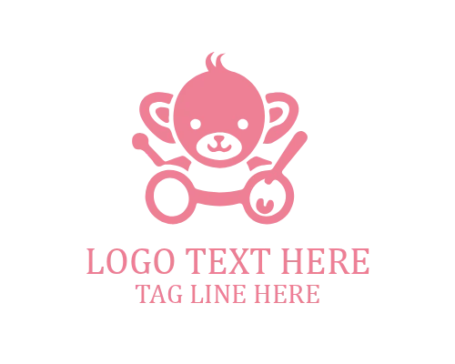 Baby Cute Smiling Face Logo