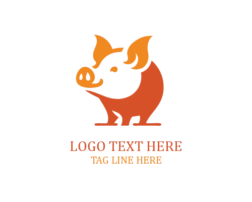 Baby Pig Animal Logo