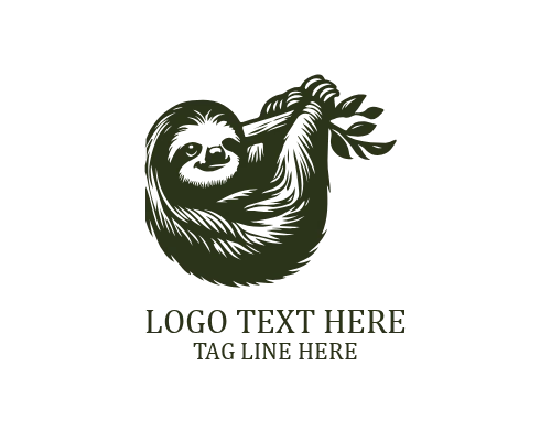 Baby Sloth Cute Logo