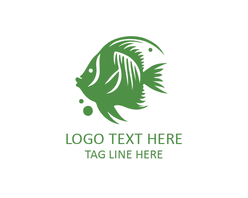 Badge Style Tropical Fish Flat Logo