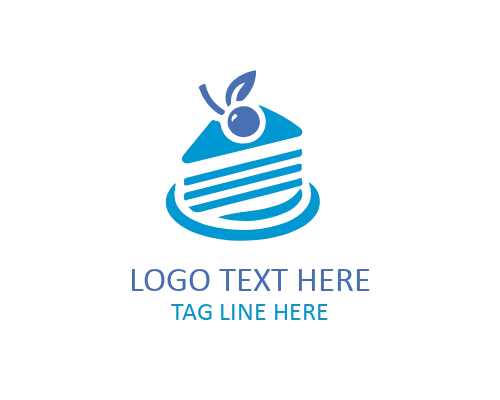 Bakery Stamp Cake Slice Logo