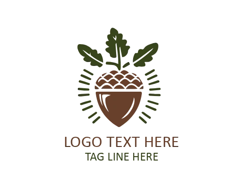 Balanced Acorn Flat Logo for Wellness and Nature Brands