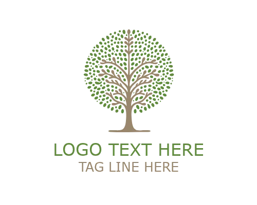Balanced Tree Monoline Logo for Wellness and Eco Branding