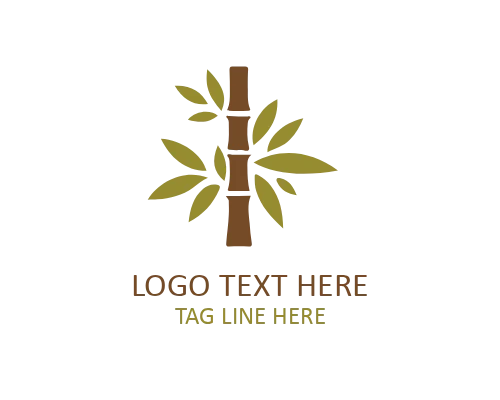 Bamboo Leaf Circle Logo