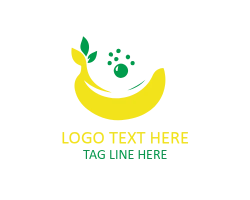 Banana Circle Outline Logo for Fruit Branding