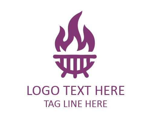 Barbecue Flame Fire Logo