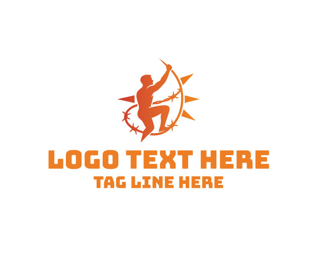 Barbed Wire Climbing Man Logo