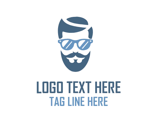 Barber Style Eyeglass Man Logo