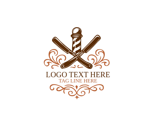 Barbershop Classic Round Emblem Logo