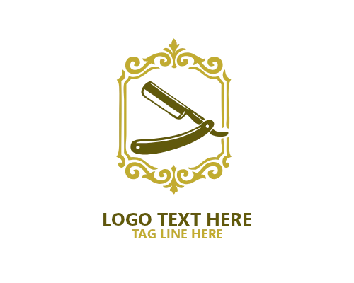 Barbershop Minimal Badge Logo