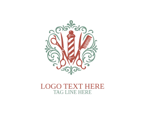 Barbershop Minimal Emblem Logo