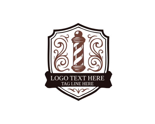 Barbershop Premium Round Badge Logo