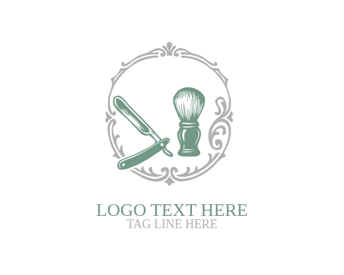 Barbershop Retro Circle Emblem Logo