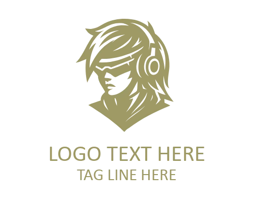 Battle Ready Female Gamer Mascot Logo