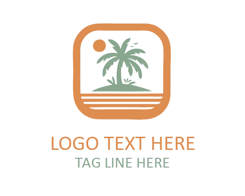 Beach Circle Emblem Logo for Modern Coastal Identity