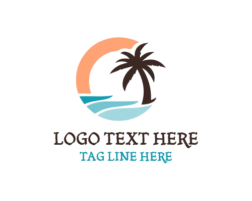 Beach Horizon Sunset Logo