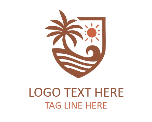 Beach Island Emblem Logo for Travel Branding