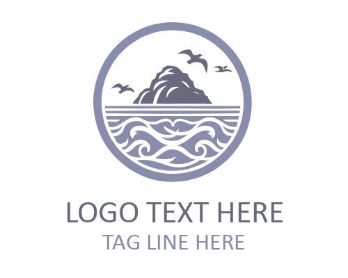 Beach Modern Badge Logo for Coastal Branding